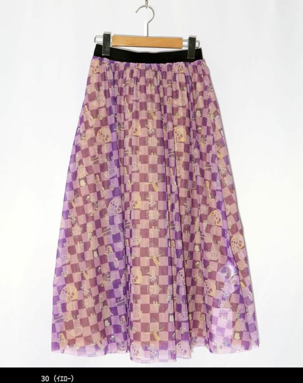 雙面穿-蘑菇方格泡泡裙 