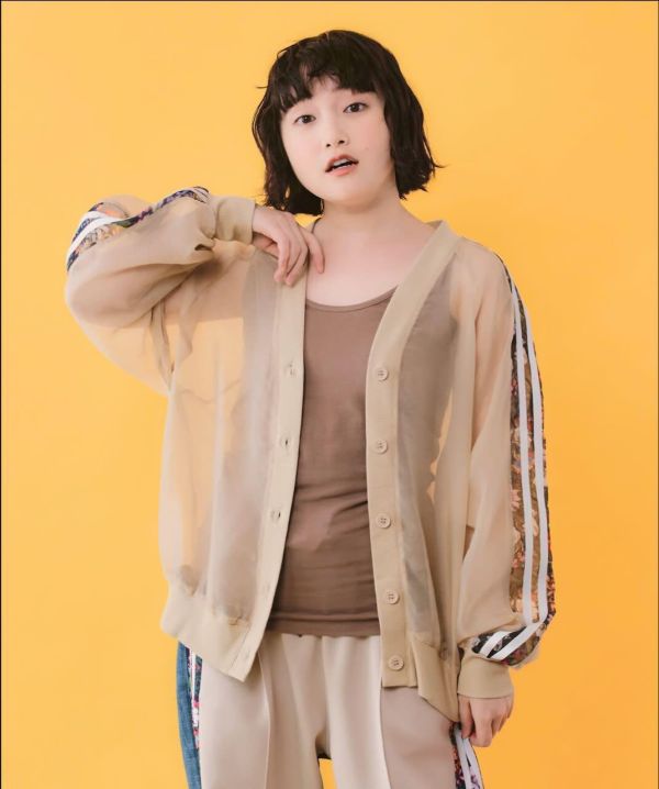 花朵條紋果凍造型外套 