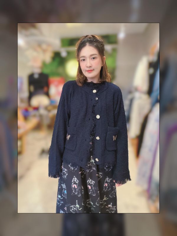 毛尼格流蘇小外罩 