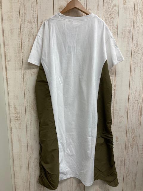 塗鴉異材質抽繩洋裝 