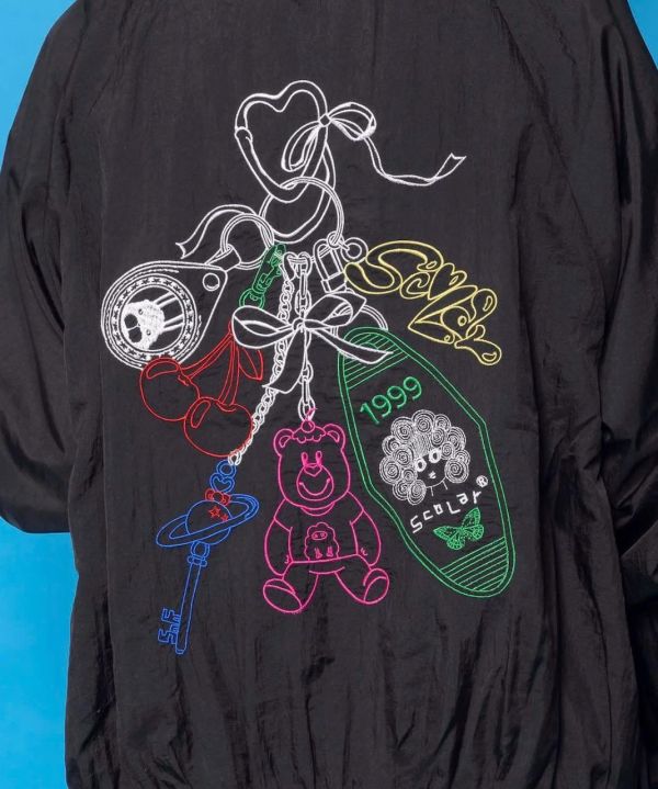 櫻桃塗鴉掛牌吊飾外套 