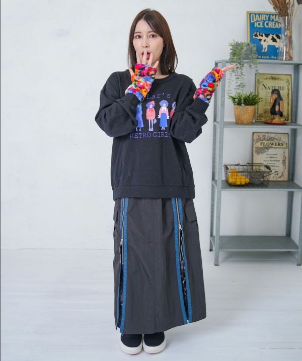 夢幻樂器拉鏈百褶裙 