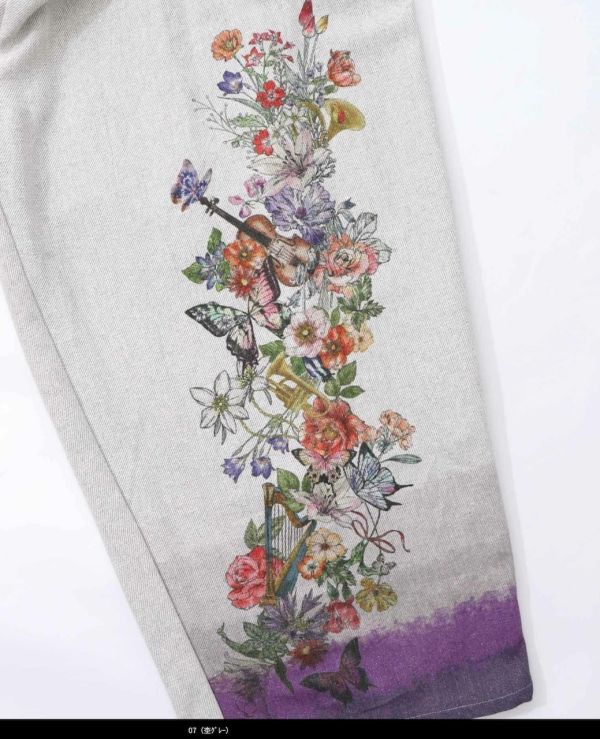 漸層花朵西裝寬褲 