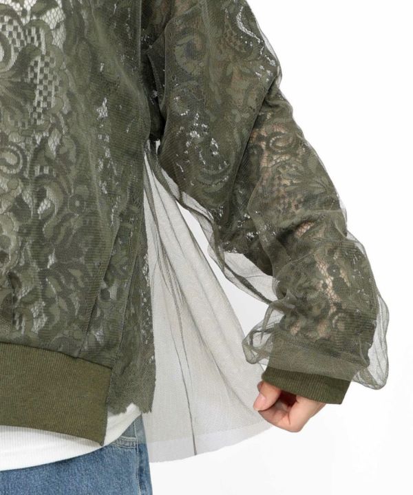 變形蟲蕾絲拼紗外套 
