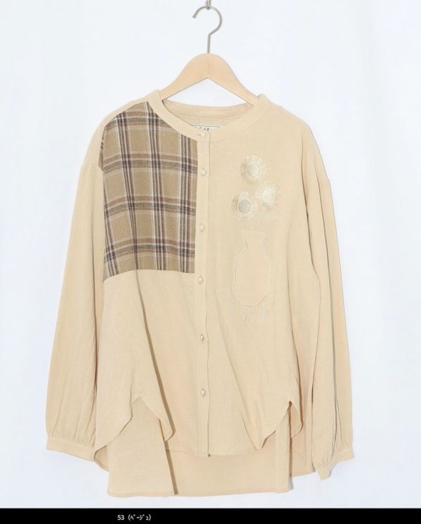花瓶格子拼接襯衫 