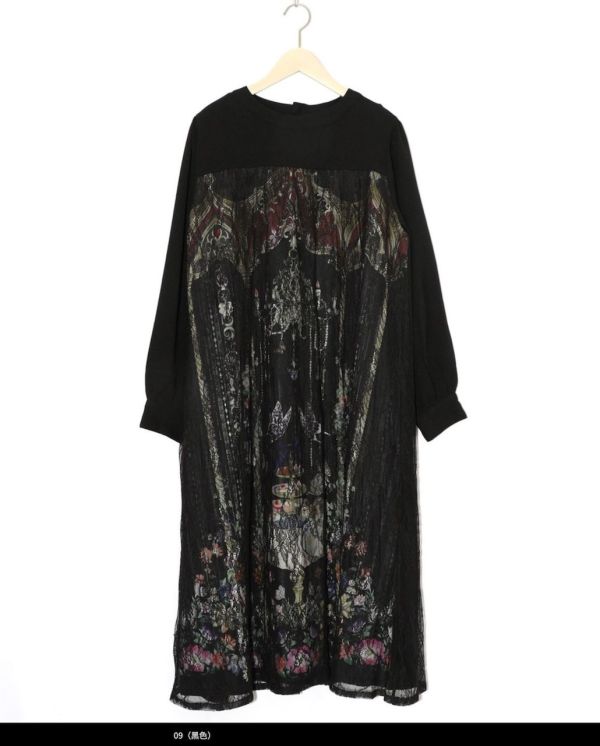 貴族花園蕾絲拼接洋裝 