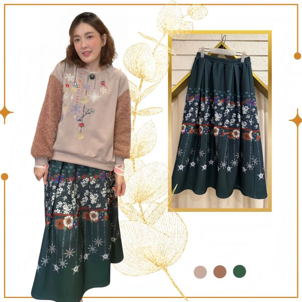 星星墜鍊刷毛裙 