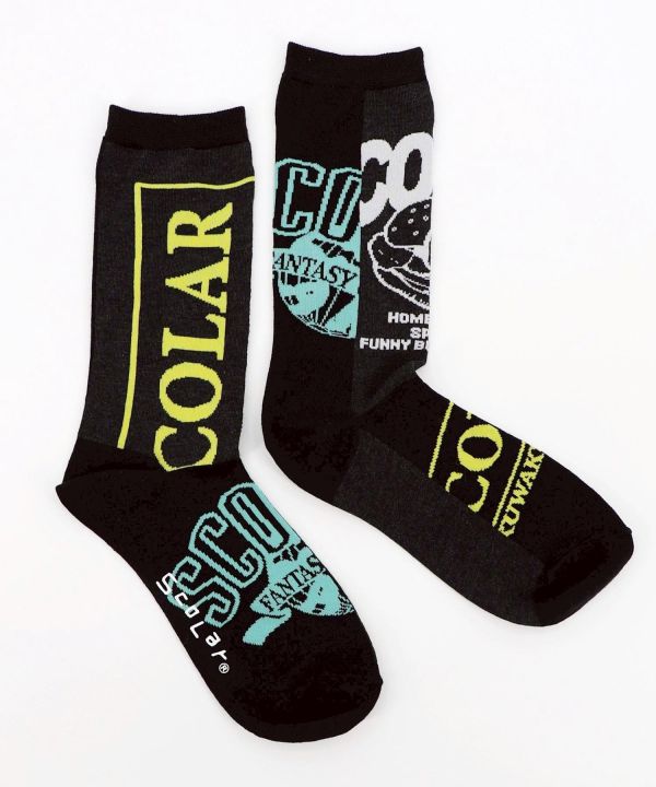 秋冬9月-螢光SCOLAR襪 