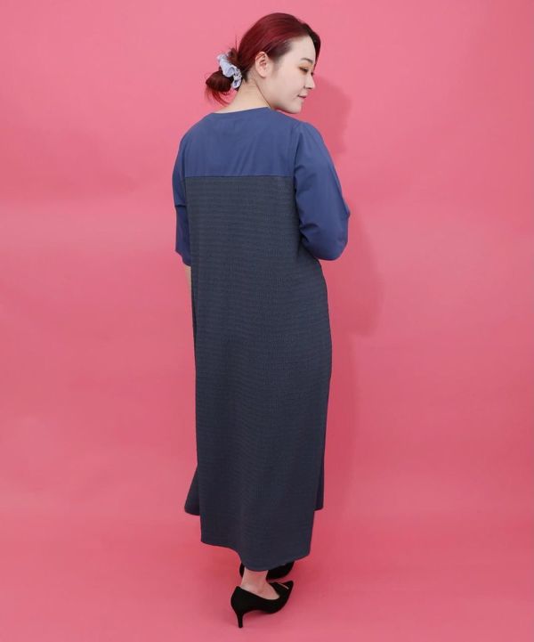 樂器之蝶拼接洋裝 