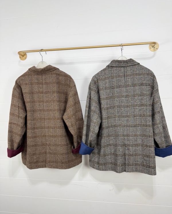 千鳥格刺繡夾克 