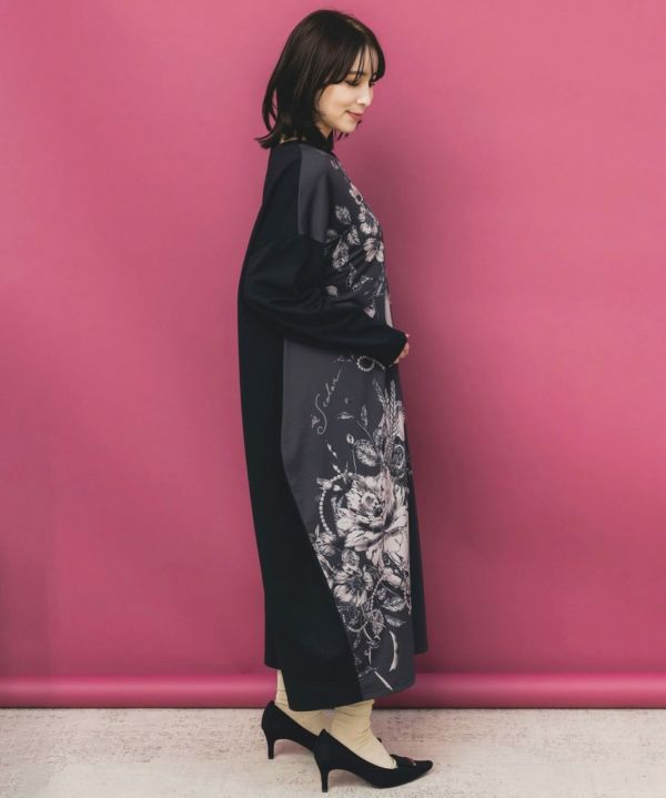 餐廚花藝造型長版上衣 