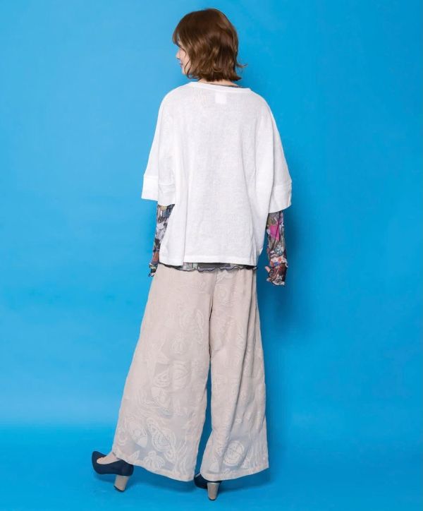 立體簍空海洋貝殼寬褲 