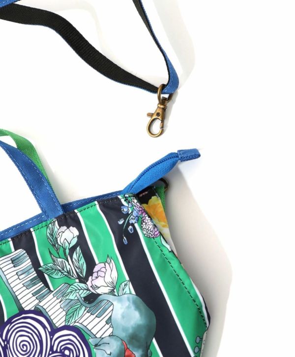 貓塗鴉星空條紋撞色包 