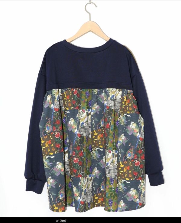 聚寶盆異彩拼接不規則上衣 