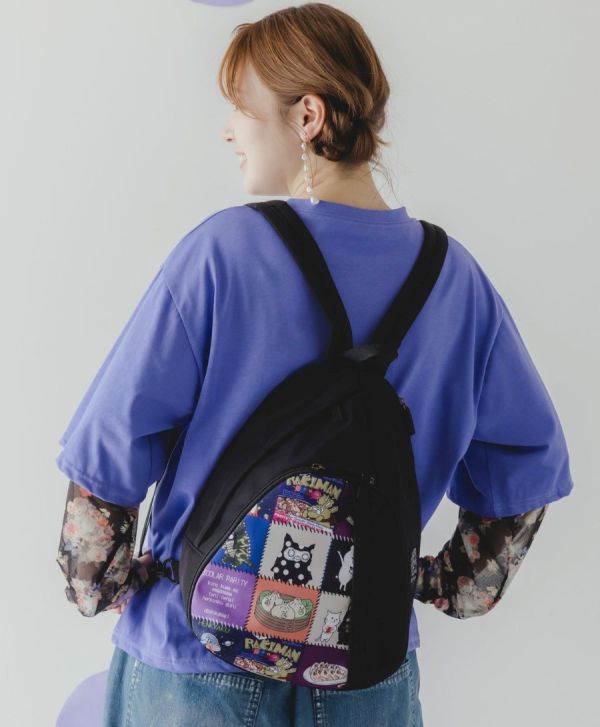 格子塗鴉後背包 