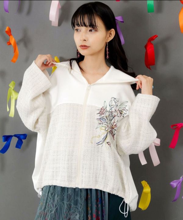 毛尼百合翻領造型上衣 