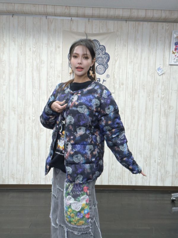 雙面穿-星空宇宙娃頭羽絨外套 