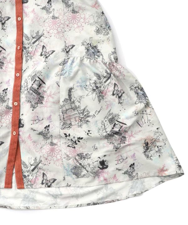 夢幻樂器燈芯絨長版洋裝 