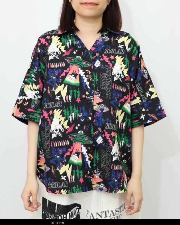 彩色蘑菇/搖滾貓咪/草莓拼布 襯衫 