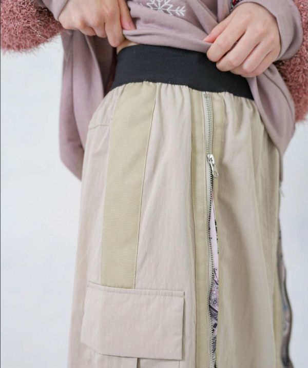 夢幻樂器拉鏈百褶裙 