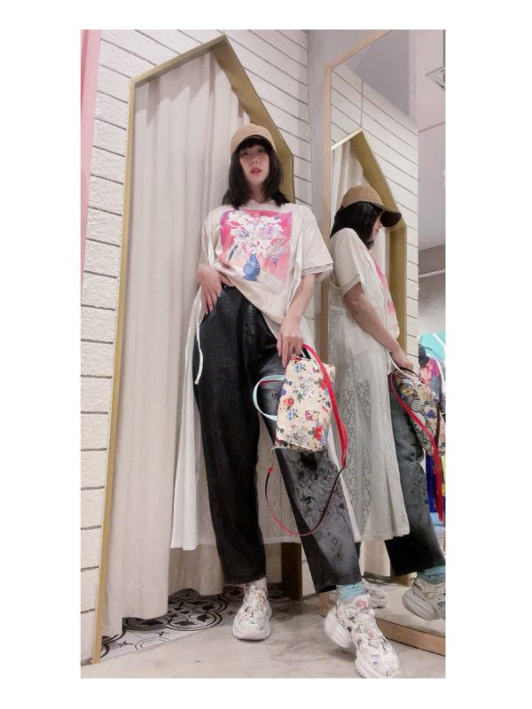 漸層金箔塗鴉牛仔褲 