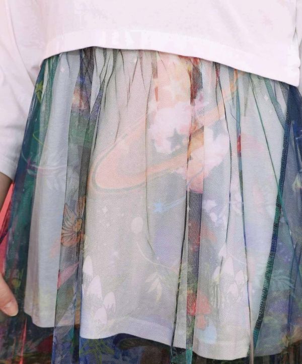 彩虹宇宙拼紗造型上衣(七分袖) 