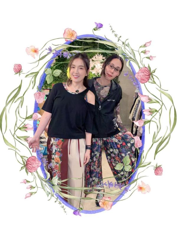 花朵花豹切肩造型上衣(兩件式) 