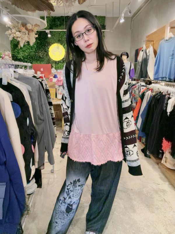 圖膳大頭角色針織外套 