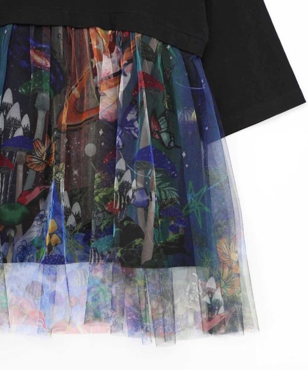 彩虹宇宙拼紗造型上衣(七分袖) 