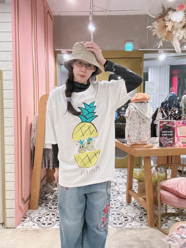 拉鍊設計-鳳梨搖滾上衣 