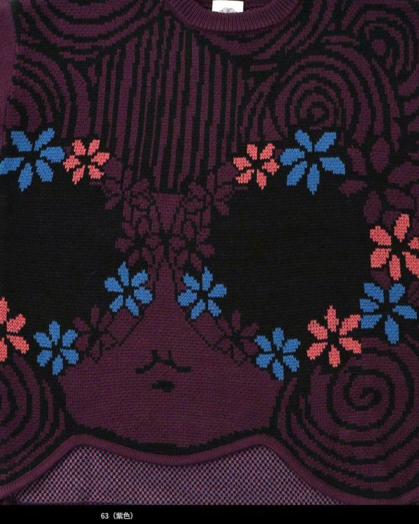 矇眼娃造型針織上衣 