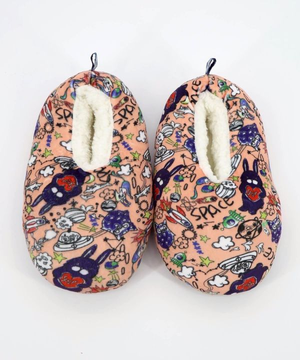 秋冬9月-滿版塗鴉造型毛鞋 