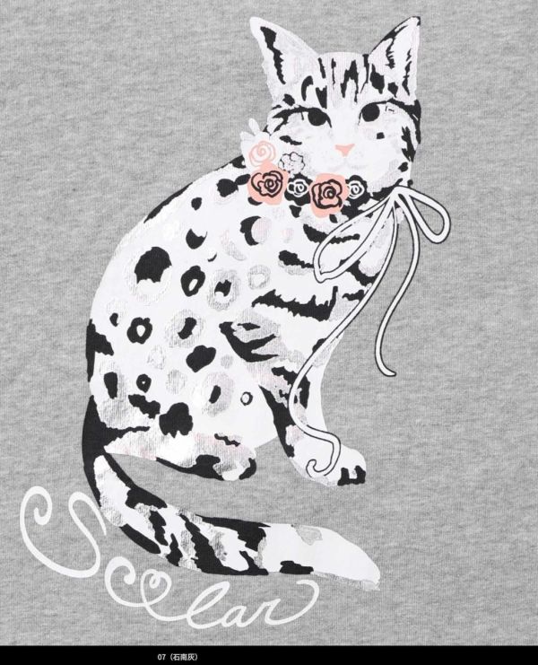 蕾絲帽貓拼接造型上衣 