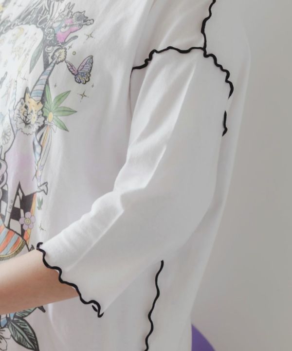 塗鴉馬戲團滾邊上衣 