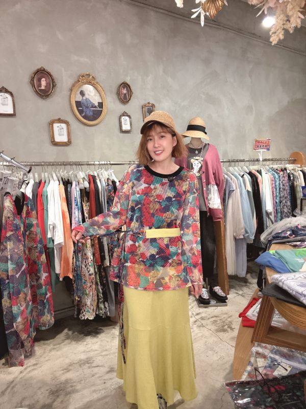 魚尾花繩腰帶裙 