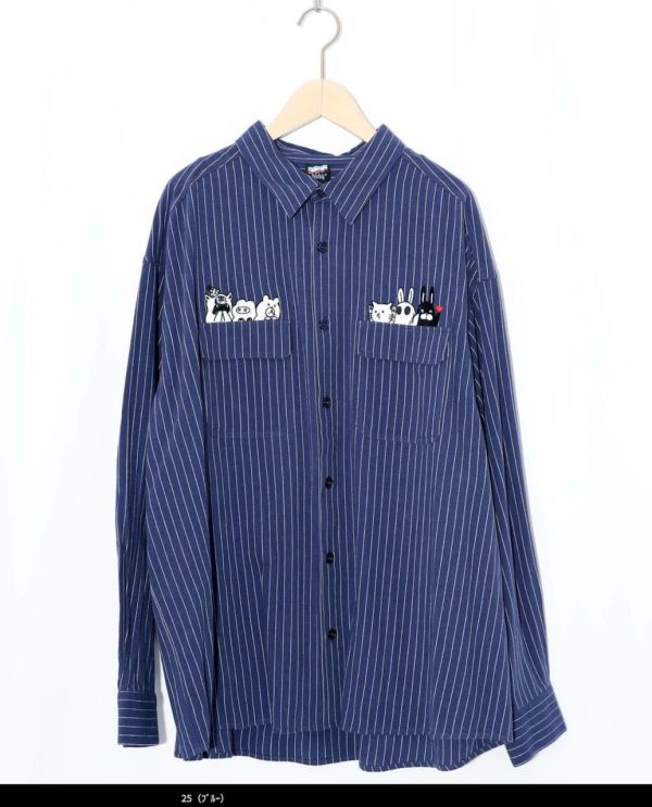 偷窺集合條紋襯衫 