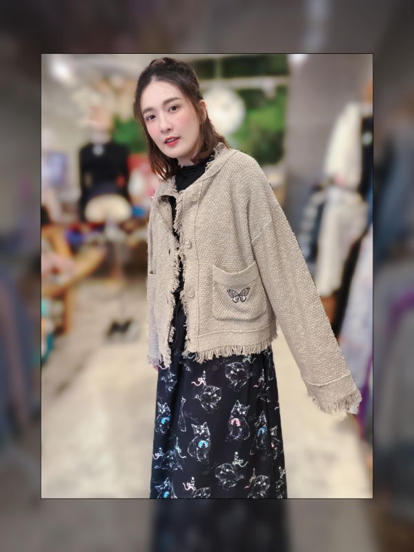 毛尼格流蘇小外罩 