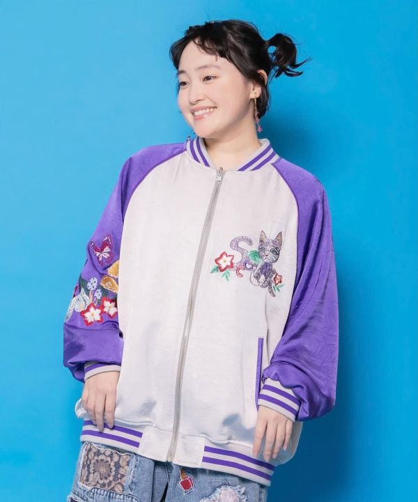 海外限定-雙面穿貓刺繡夾克 