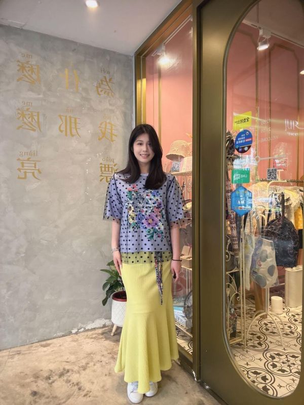 魚尾花繩腰帶裙 