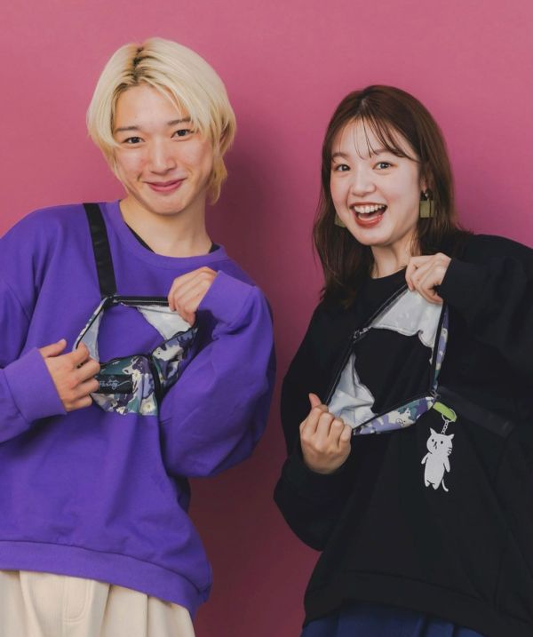 迷彩背包貓吊飾功能上衣 