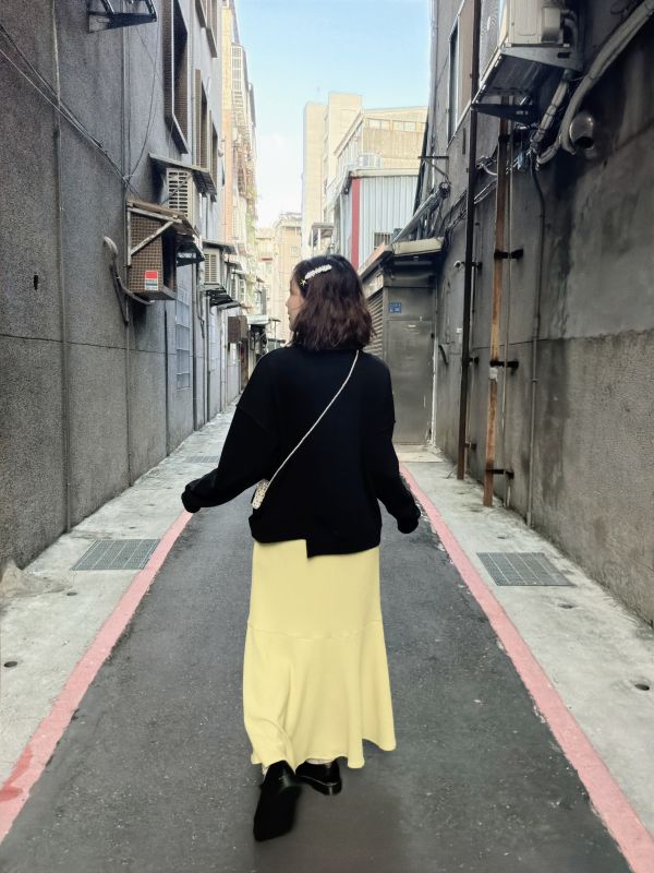 魚尾花繩腰帶裙 