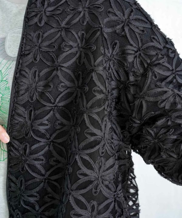 鏤空網織拼紗外套 