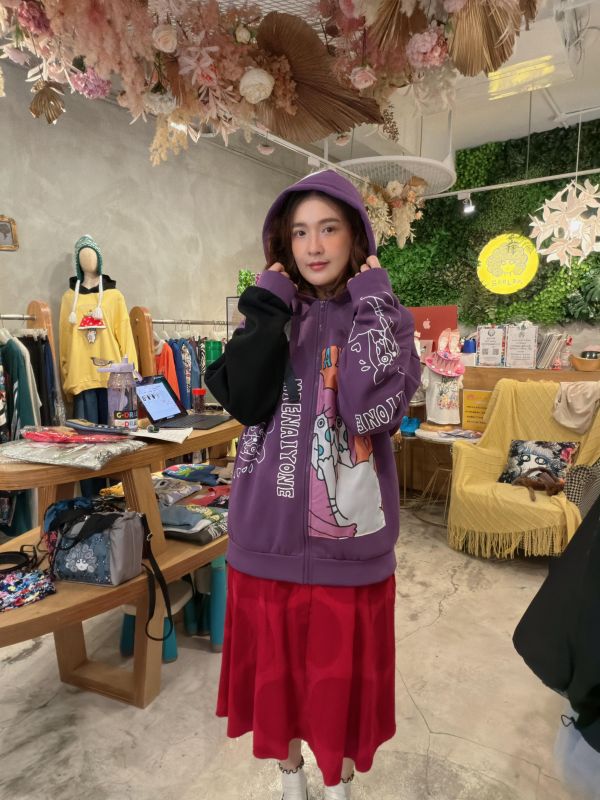 限時優惠 - 花園鰻眼淚造型連帽外套 