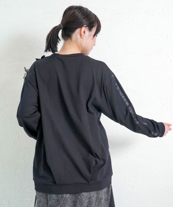 PREMIUM系-典雅蕾絲緞帶長上衣 