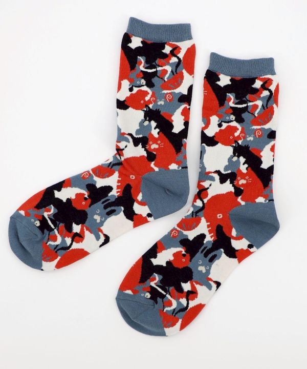 秋冬9月-迷彩貓咪襪 
