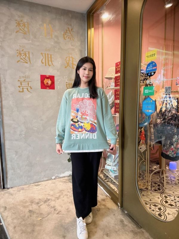 娃頭甜點誘惑假兩件上衣 