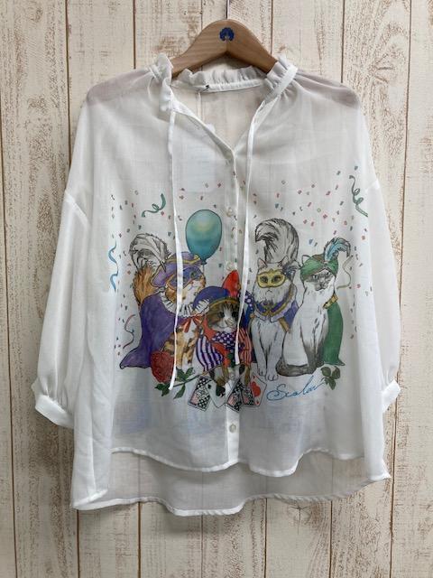 貓咪威尼斯面具連帽襯衫 