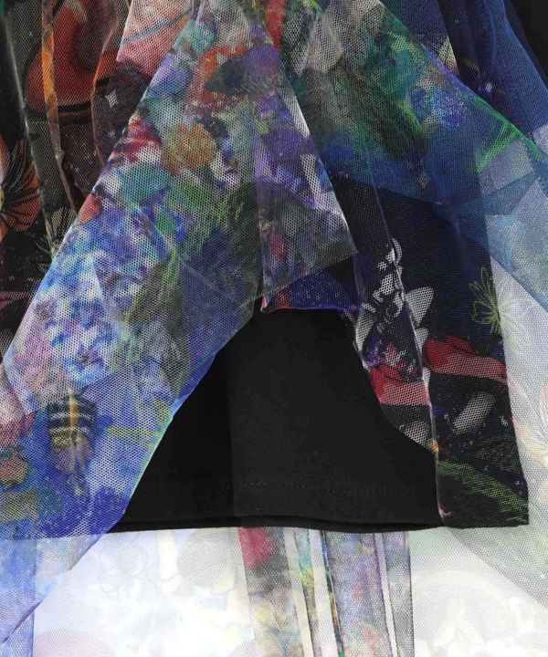 彩虹宇宙拼紗造型上衣(七分袖) 