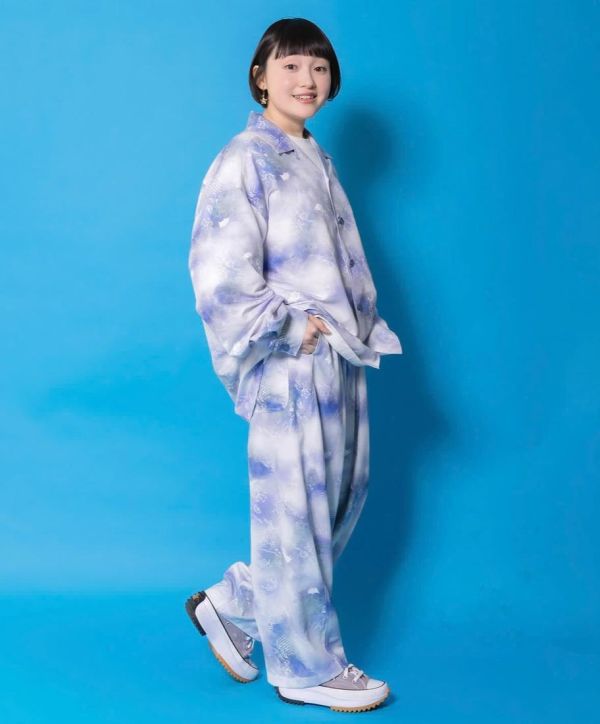 暈染/格子兔塗鴉褲 