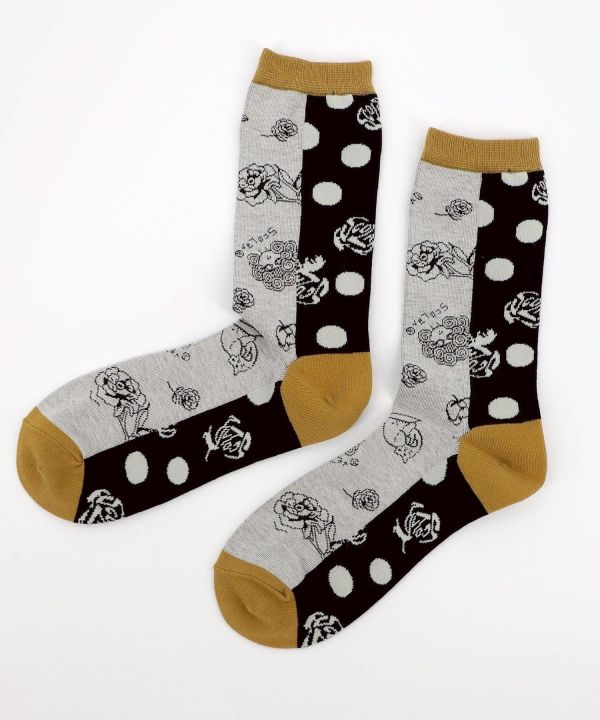 秋冬9月-撞色點點襪 